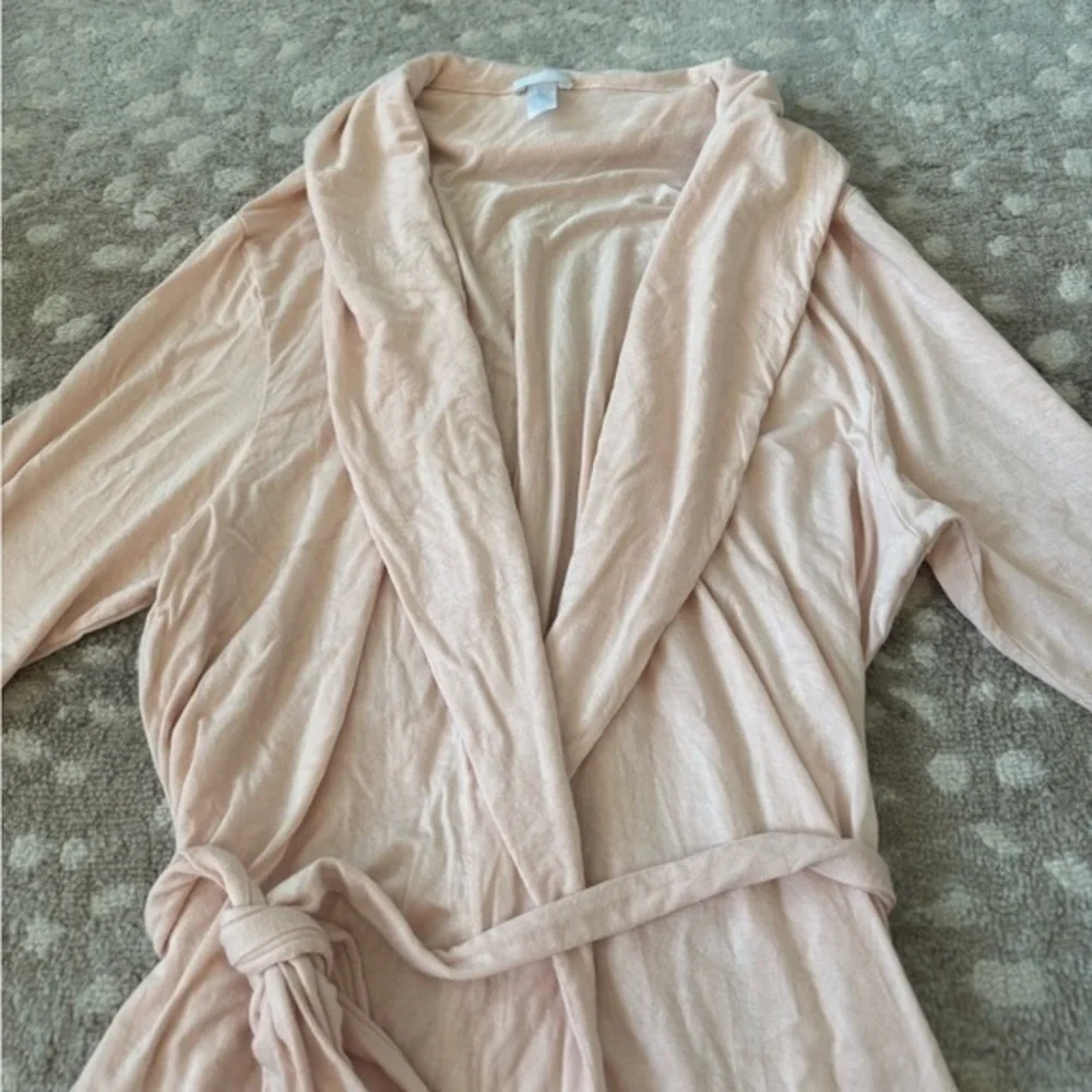 Eberjey Lady Godiva‎ Blush Pink Lace Trimmed Robe Small